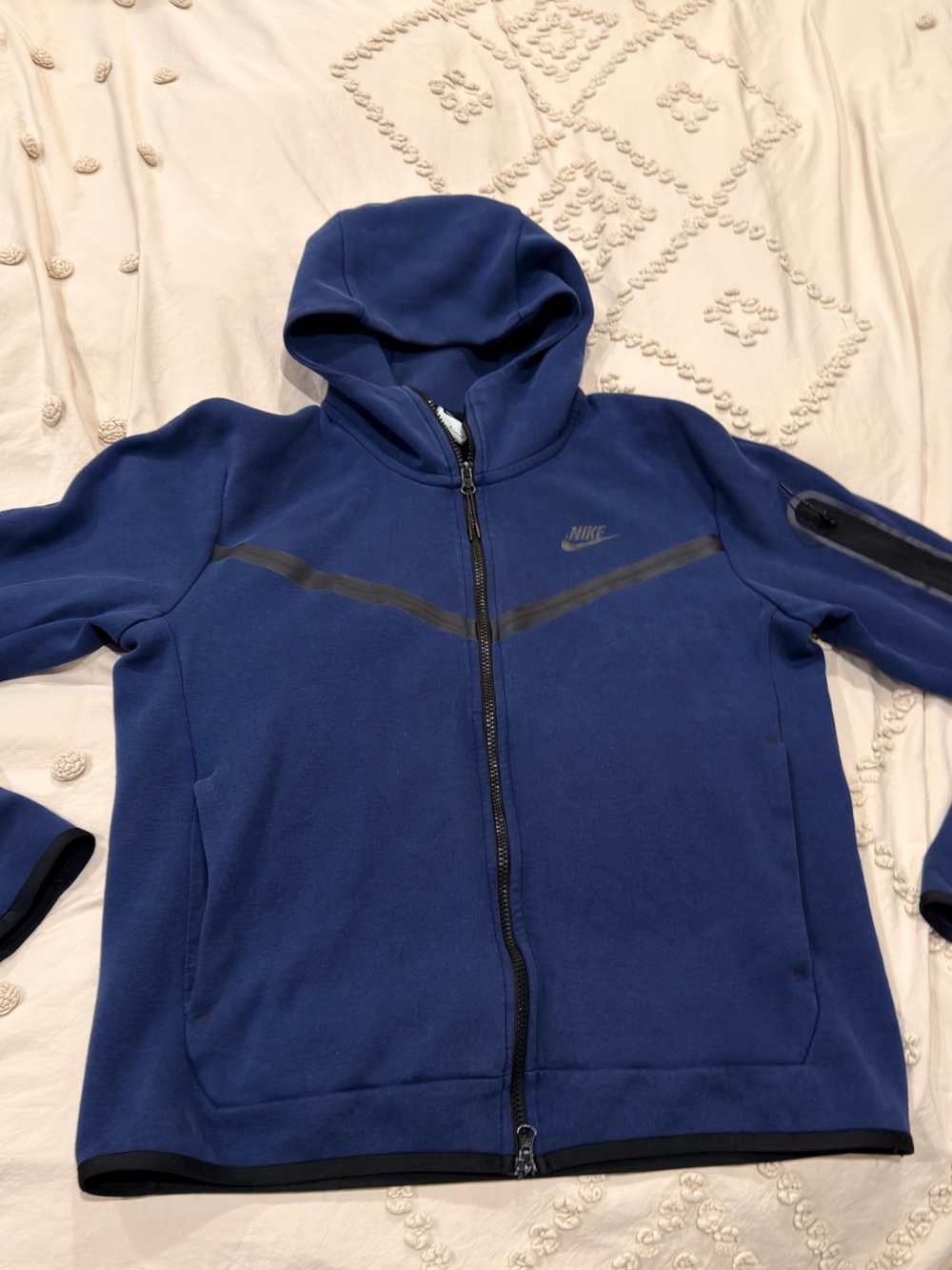 Nike Tech Hoodie Navy Full Zip Medium Men's Blue Windrunner
